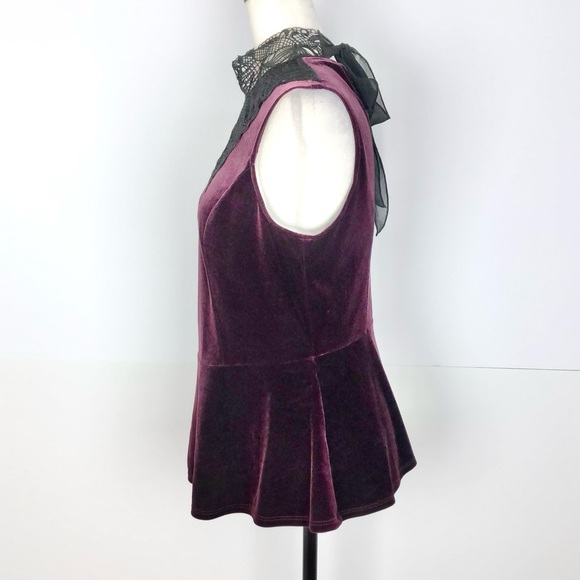 Le Château velvet and lace top - Picture 3 of 7